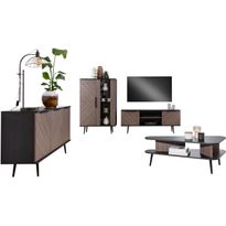 Olohuoneen huonekalusetti Nomla PINELLI II, musta/ruskea