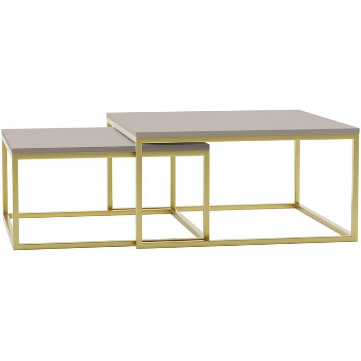 Sohvapöytä Nomla DUAL ZLOTY, 2kpl, kulta/beige