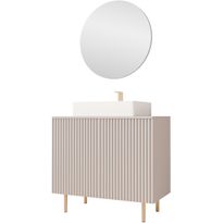 Kylpyhuonekalustesarja Nomla NUBIA I, sis. altaan, beige, Verkkokaupan poistotuote