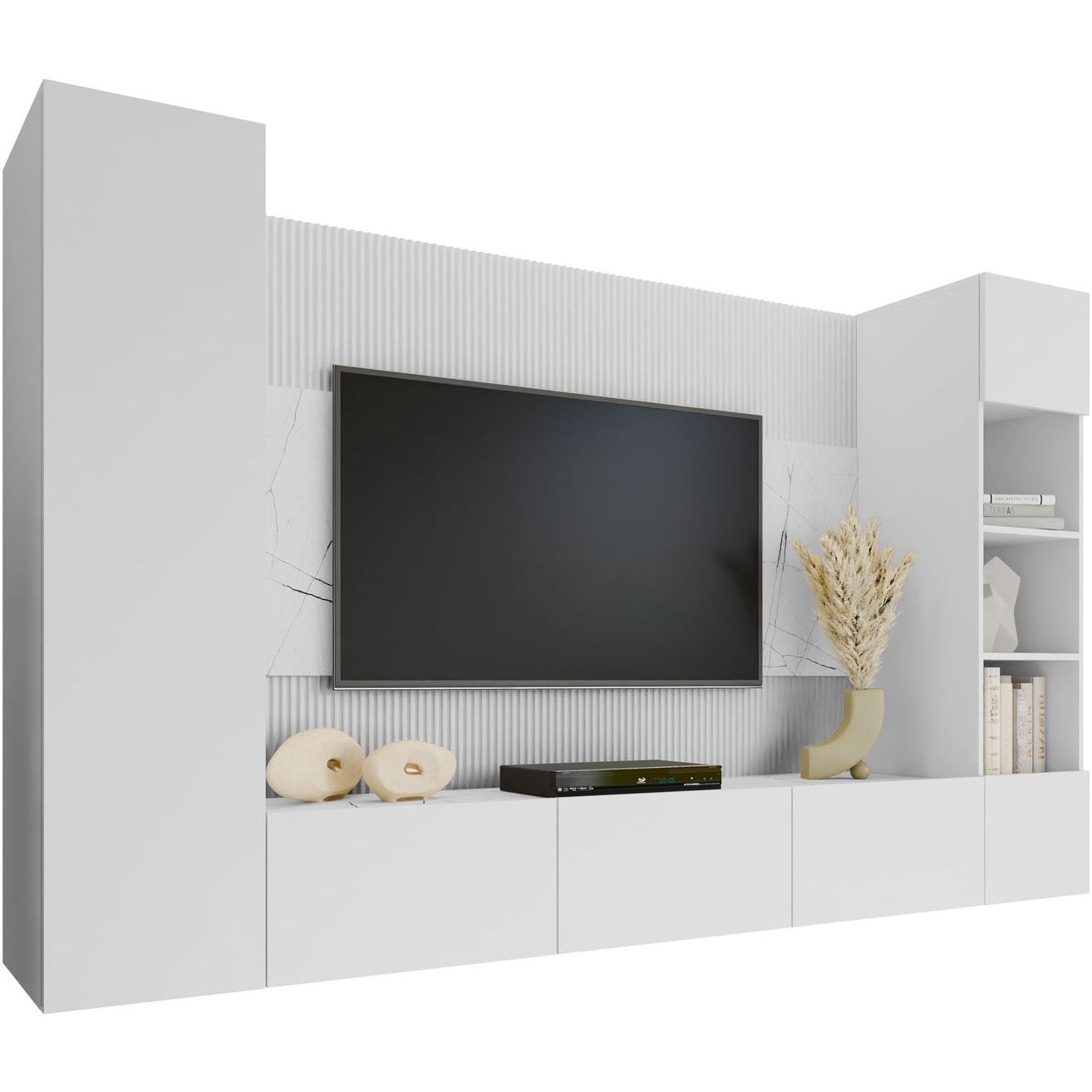 TV-kalustepaketti Nomla DEROMI IV, 260x150cm, valkoinen