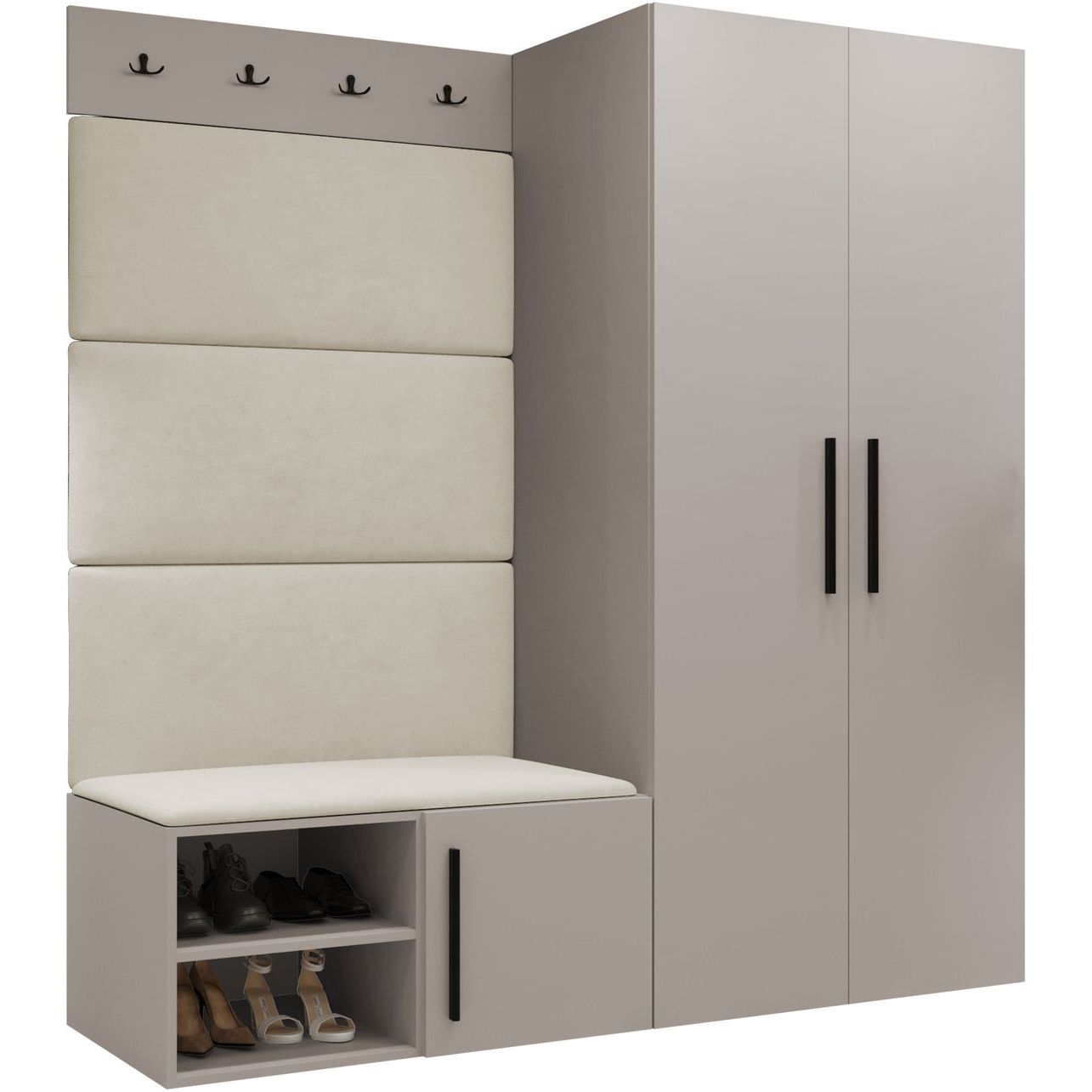 Vaatekaappi Nomla MEDI I, beige/beige tekstiili