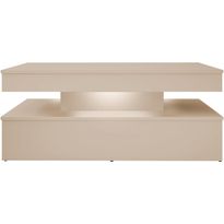 Sohvapöytä Nomla 120 GLOSSA 06, LED-valaistuksella, 120x55cm, beige