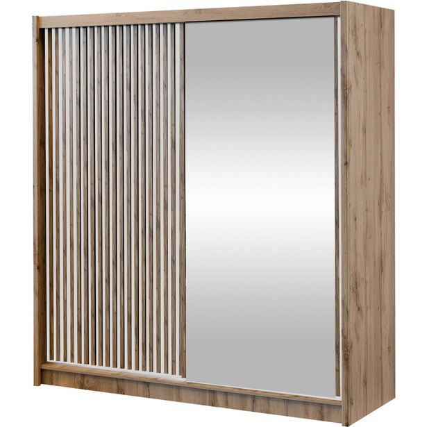 Liukuovivaatekkaappi Nomla LONDON 203 L, 203x215cm, ruskea