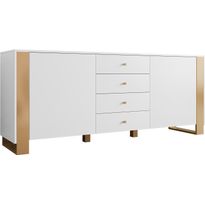 Lipasto Nomla 2D4SZ LOUTIO, 74x180cm, valkoinen/kulta