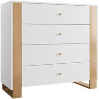 Lipasto Nomla 4SZ LOUTIO, 94x100cm, valkoinen/kulta