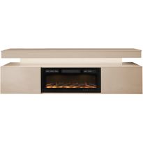TV-taso Nomla EF 2D GLOSSA 10, LED-valaistuksella, sähkötakalla, leveys 190cm, beige