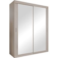 Liukuovivaatekaappi MAT V, peiliovilla, 160x205cm, beige