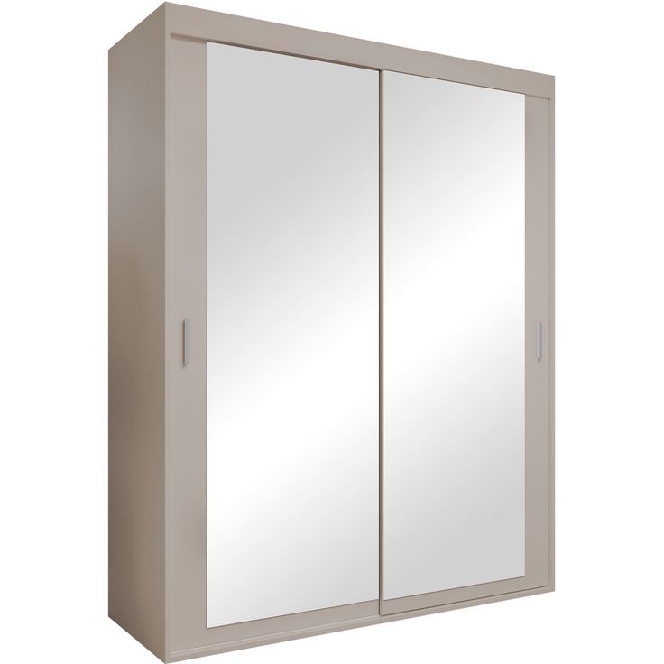 Liukuovivaatekaappi MAT V, peiliovilla, 160x205cm, beige