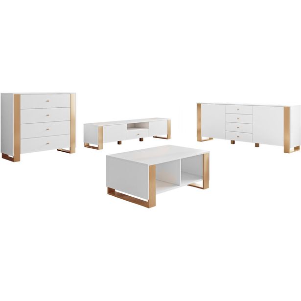 Olohuoneen huonekalusetti Nomla LOUTIO I, valkoinen