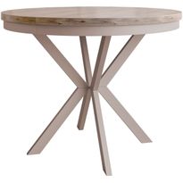 Jatkettava ruokapöytä Nomla EDDER 90, 90/166x90cm, ruskea/beige, Verkkokaupan poistotuote