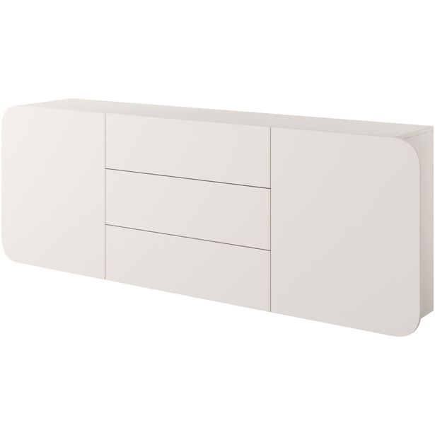 Seinälle kiinnitettävä lipasto Nomla A RENE 2DD3S, leveys 200cm, beige