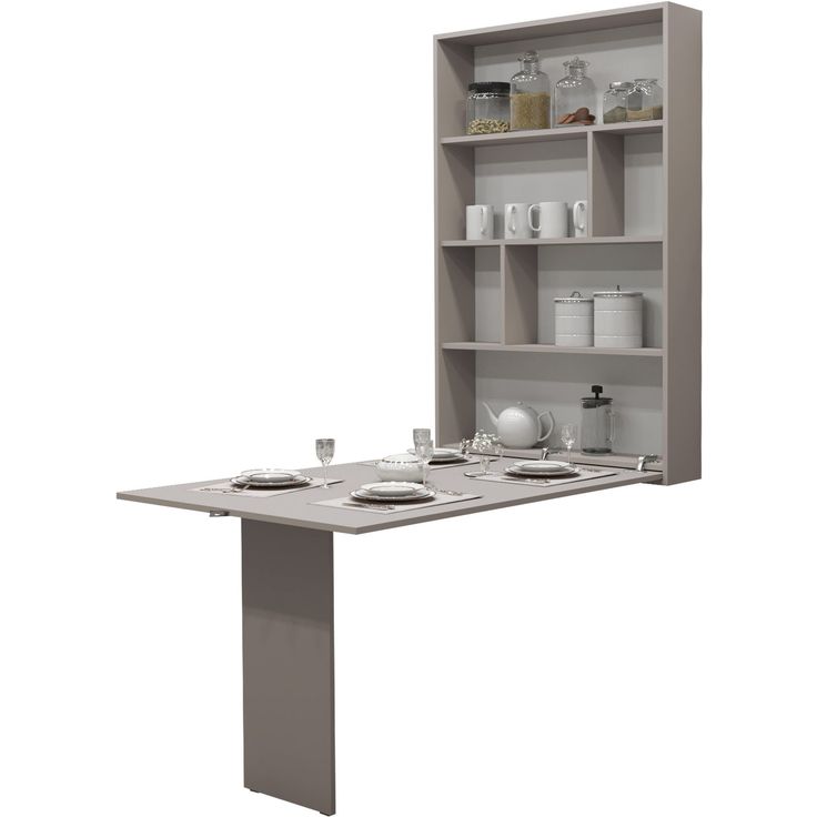 Jatkettava ruokapöytä Nomla ABI, 135/203x85cm, seinälle taittuva, beige