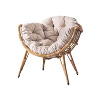 Puutarhatuoli Nomla Nubia, metallirunko rottinkipunoksella + pehmusteet, beige