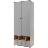 Vaatekaappi Nomla ORO SYSTEM 1, 80x195cm, saranaovilla, harmaa/ruskea