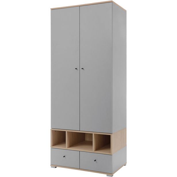 Vaatekaappi Nomla ORO SYSTEM 1, 80x195cm, saranaovilla, harmaa/ruskea