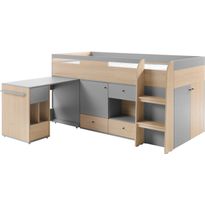 Sänky työpöydällä Nomla ORO SYSTEM 8, 90x200cm, harmaa/ruskea