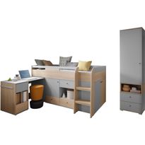 Makuuhuoneen huonekalusetti Nomla ORO I, harmaa/ruskea