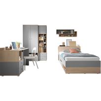 Makuuhuoneen huonekalusetti Nomla ORO II, harmaa/ruskea