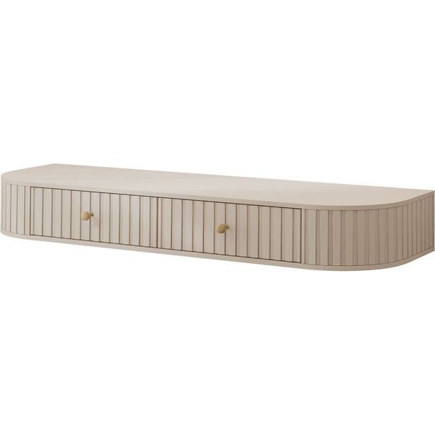 Meikkipöytä Nomla Sepiroz 2S, seinään kiinnitettävä, beige