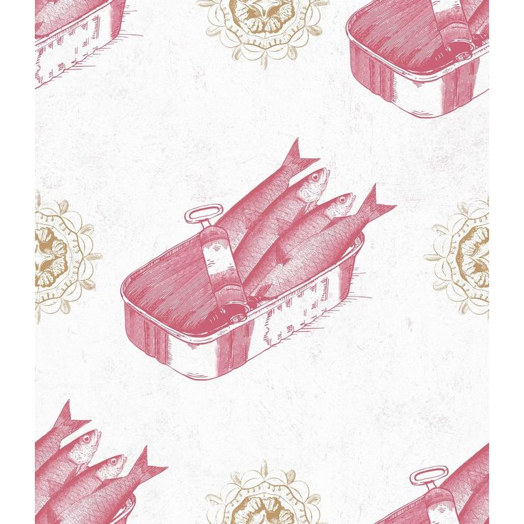 Paneelitapetti Mindthegap Sardines Red, 1.56x3m