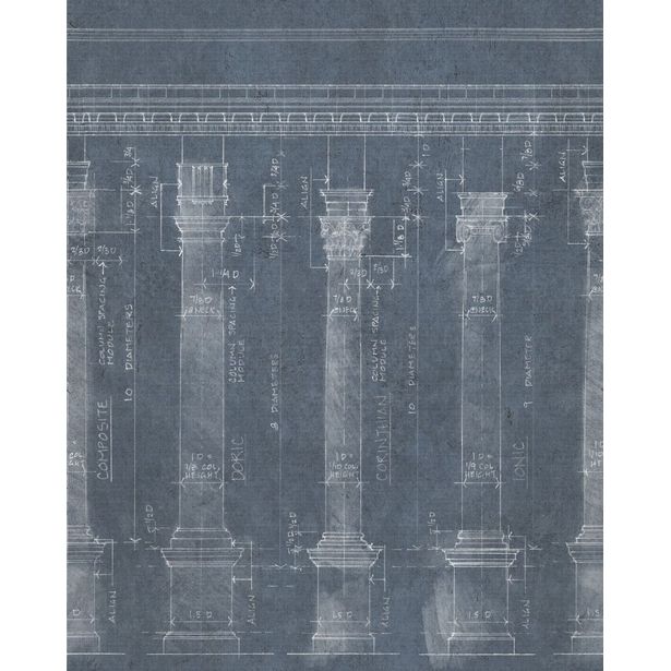 Paneelitapetti Mindthegap Colonnade Blue, 1.56x3m