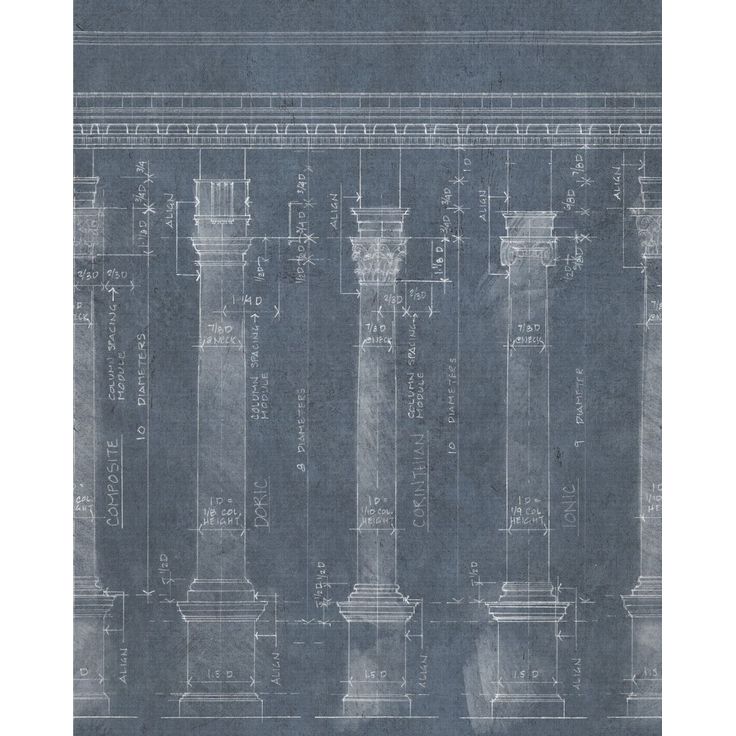Paneelitapetti Mindthegap Colonnade Blue, 1.56x3m