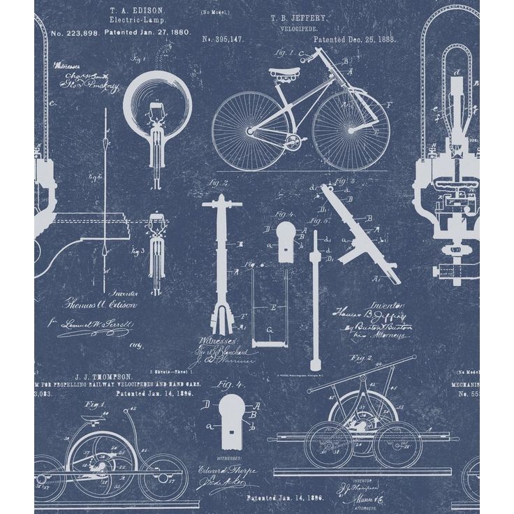 Paneelitapetti Mindthegap Patents Blue, 1.56x3m