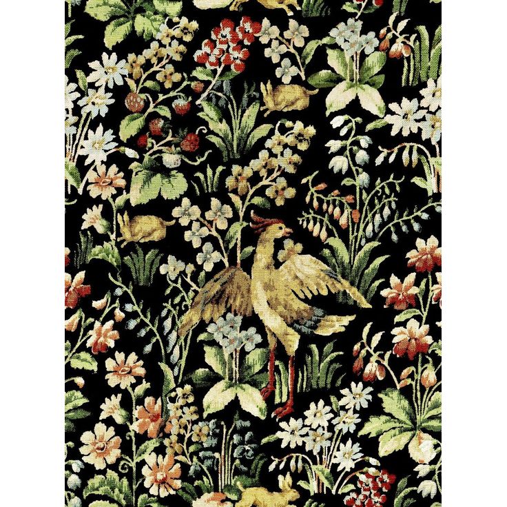 Paneelitapetti Mindthegap Floral Tapestry, 1.56x3m, musta