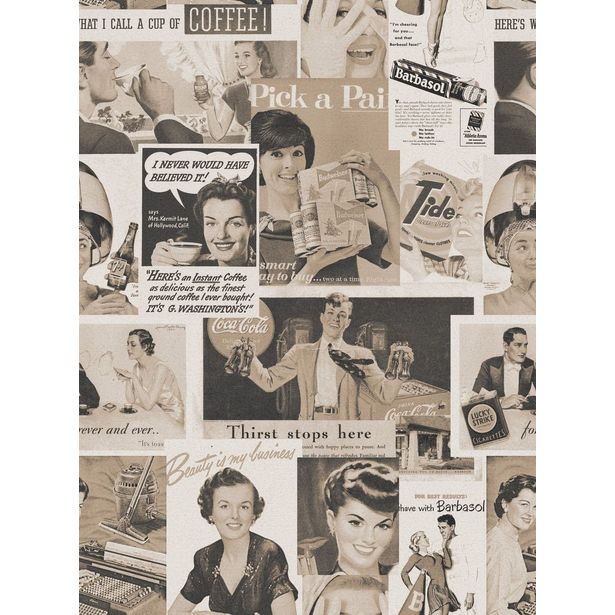 Paneelitapetti Mindthegap Retro Ads Sepia, 1.56x3m