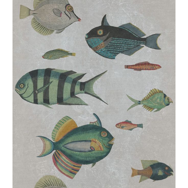 Paneelitapetti Mindthegap Poissons Grey, 1.56x3m