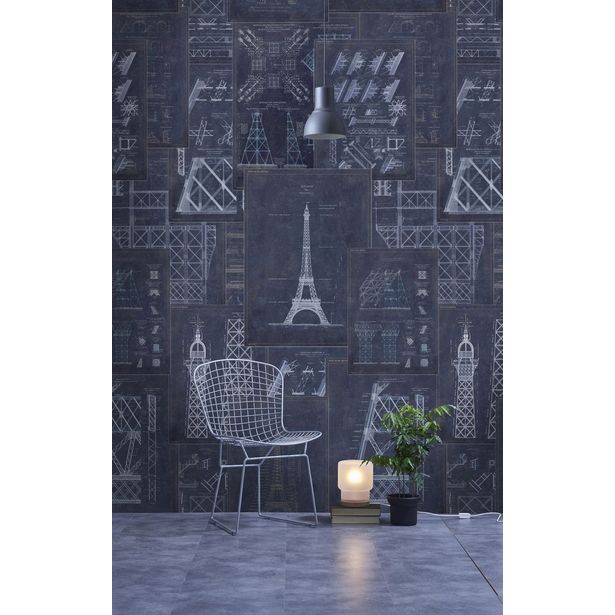Paneelitapetti Mindthegap Grand Eiffel Blue, 1.56x3m