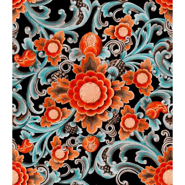 Paneelitapetti Mindthegap Floral Painting Dark, 1.56x3m