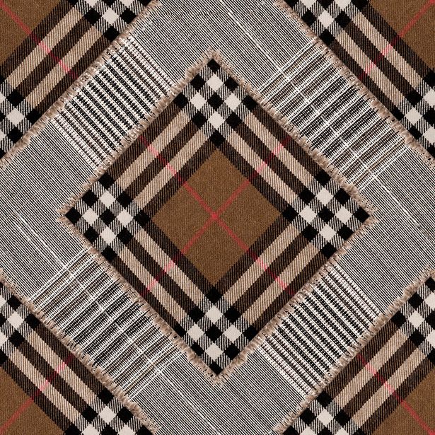 Paneelitapetti Mindthegap Checkered patchwork, 1.56x3m, ruskea