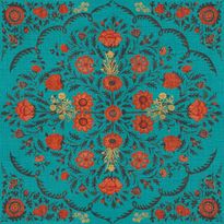 Paneelitapetti Mindthegap Hindu bloom, 1.56x3m, turkoosi