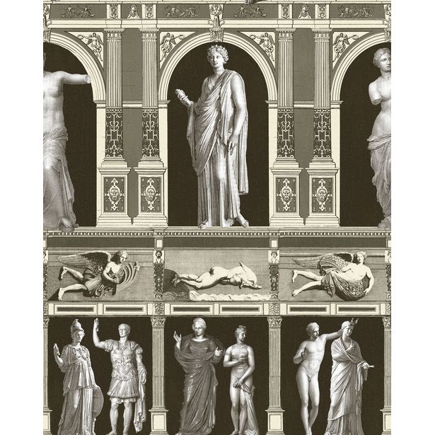 Paneelitapetti Mindthegap Statues antique, 1.56x3m, harmaa