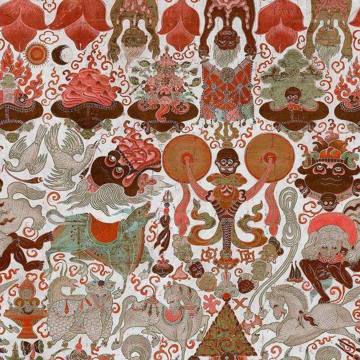 Paneelitapetti Mindthegap Yama Dharmaraja, 1.56x3m, vaalea