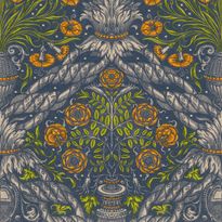 Paneelitapetti Mindthegap Floral ornament, 1.56x3m, sininen/oranssi