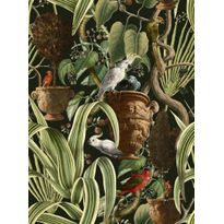 Paneelitapetti Mindthegap Exotic menagerie, 1.56x3m, musta/vihreä
