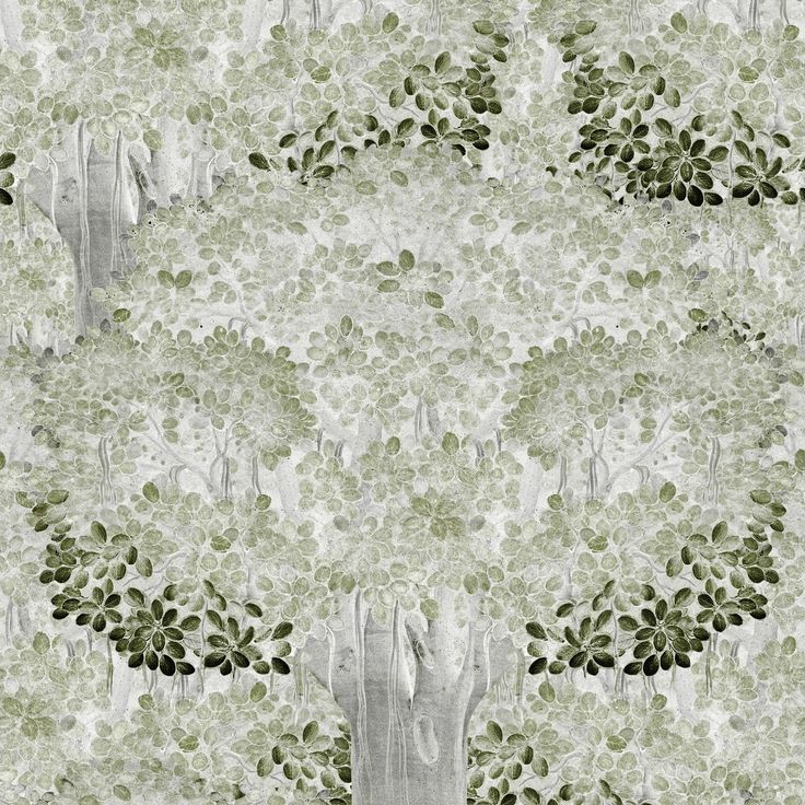Metsätapetti Mindthegap Savage leaves, 1.56x3m, harmaa