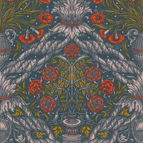 Paneelitapetti Mindthegap Floral ornament, 1.56x3m, sininen/punainen