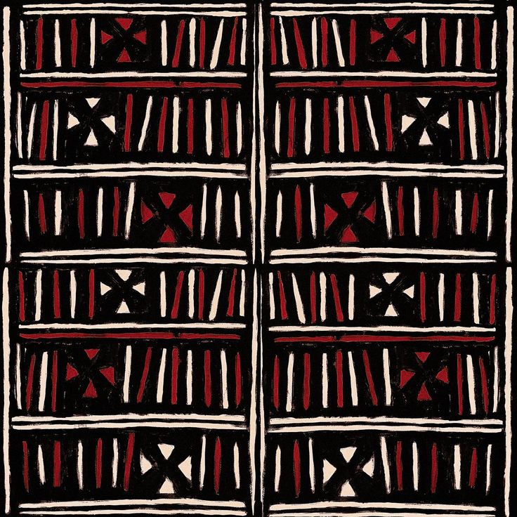 Paneelitapetti Mindthegap Bogolanfini, 1.56x3m, punainen
