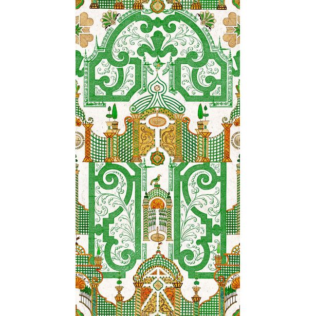 Paneelitapetti Mindthegap Emperor's Labyrinth, 1.56x3m, vaalea