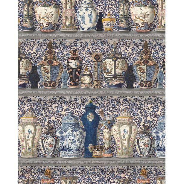Paneelitapetti Mindthegap Ceramic Wonders, 1.56x3m, harmaa