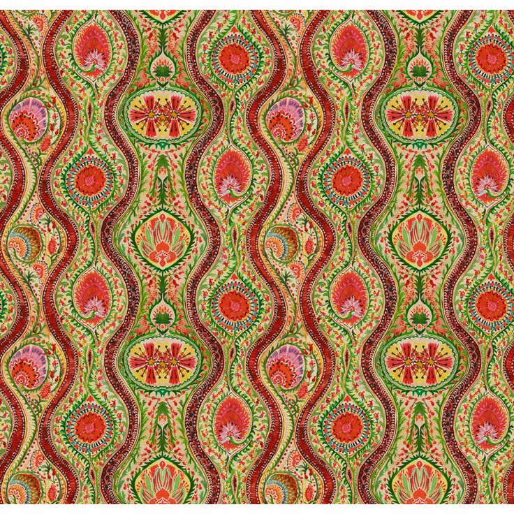 Tapetti Mindthegap Hippie Paisley, 1.56x3m, punainen/vihreä