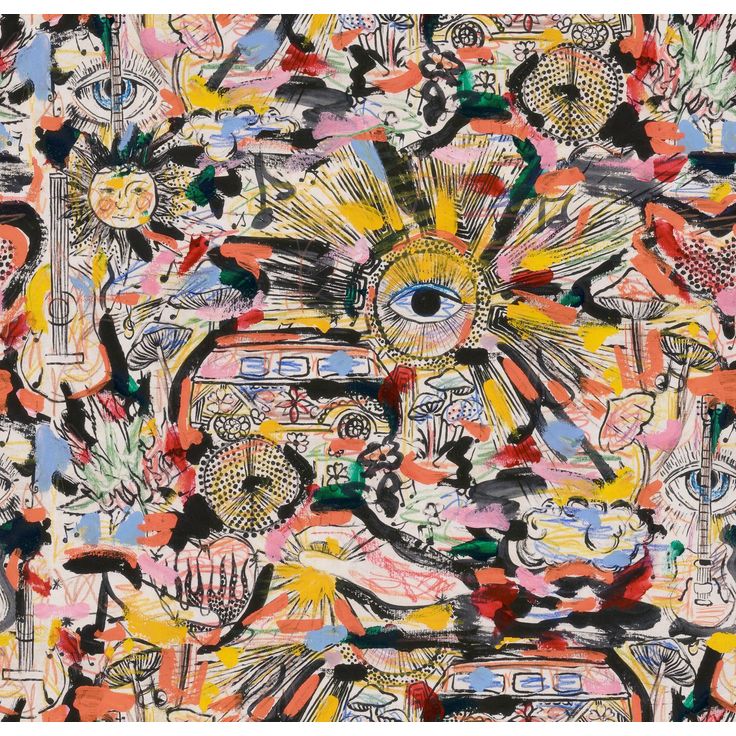 Tapetti Mindthegap Summer of '69, 1.56x3m, värikäs