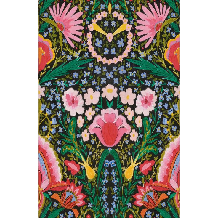 Tapetti Mindthegap Susie Q, 1.56x3m, vihreä/vaaleanpunainen
