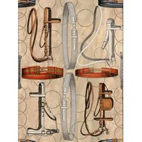 Paneelitapetti Mindthegap Equestrian Equipment, 1.56x3m, vaalea