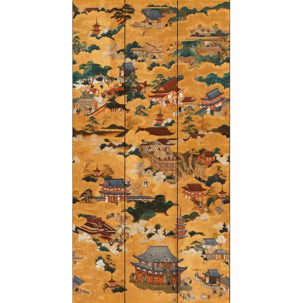 Paneelitapetti Mindthegap Floating World, 1.56x3m, kulta