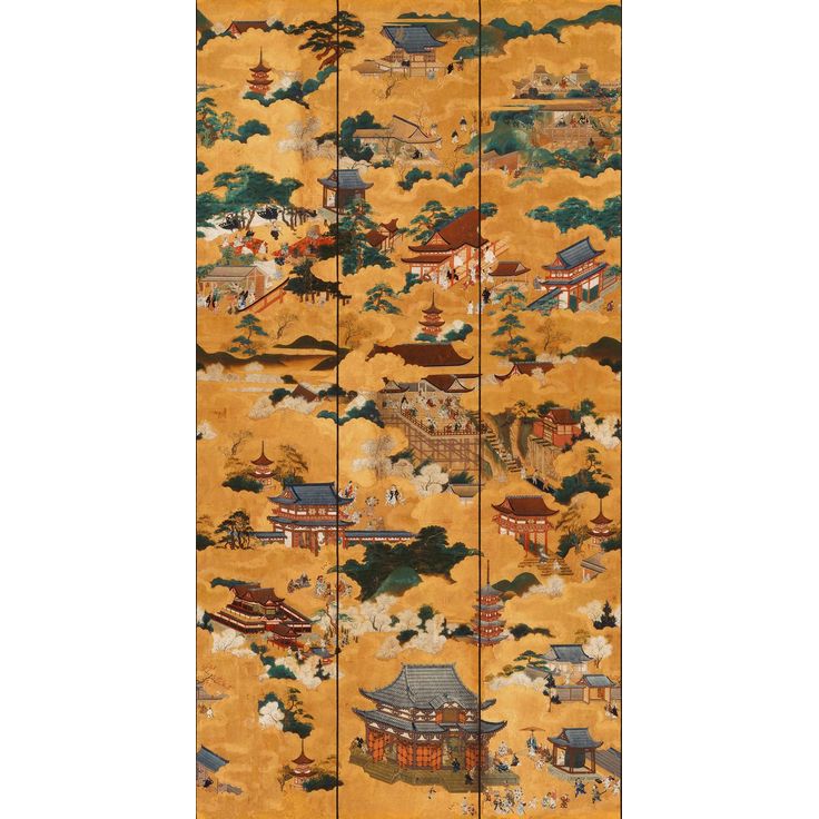 Paneelitapetti Mindthegap Floating World, 1.56x3m, kulta