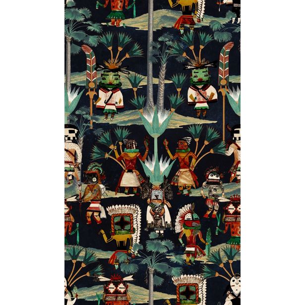 Paneelitapetti Mindthegap Hopi Spirit, 1.56x3m, antrasiitti